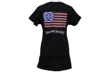 Load image into Gallery viewer, 極美品 CHROME HEARTS クロムハーツ アメリカン フラッグ Vネック 半袖Ｔシャツ ブラック 星条旗 プリント ロゴ サイズS 中古 59936