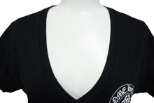 Load image into Gallery viewer, 極美品 CHROME HEARTS クロムハーツ アメリカン フラッグ Vネック 半袖Ｔシャツ ブラック 星条旗 プリント ロゴ サイズS 中古 59936