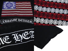 Load image into Gallery viewer, 極美品 CHROME HEARTS クロムハーツ アメリカン フラッグ Vネック 半袖Ｔシャツ ブラック 星条旗 プリント ロゴ サイズS 中古 59936