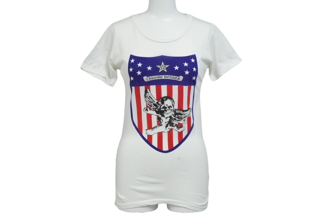 CHROME HEARTS クロムハーツ 半袖Ｔシャツ フォティスカル プリント コットン レディース ホワイト サイズXS 美品 中古 59938