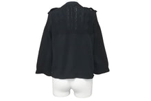 Load image into Gallery viewer, 極美品 CHANEL シャネル ニット セーター カーディガン P53667K06997 ココボタン コットン ブラック シルバー 34 中古 59939