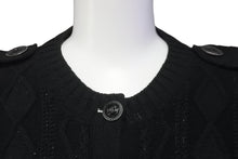 Load image into Gallery viewer, 極美品 CHANEL シャネル ニット セーター カーディガン P53667K06997 ココボタン コットン ブラック シルバー 34 中古 59939