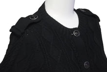 Load image into Gallery viewer, 極美品 CHANEL シャネル ニット セーター カーディガン P53667K06997 ココボタン コットン ブラック シルバー 34 中古 59939
