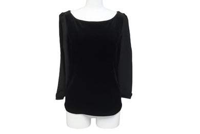 FOXEY NEW YORK フォクシー ニューヨーク ベロア ノワール 長袖Ｔシャツ サイズ40 ブラック 36304-VSTFG202V 美品 中古 59940