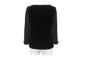 FOXEY NEW YORK フォクシー ニューヨーク ベロア ノワール 長袖Ｔシャツ サイズ40 ブラック 36304-VSTFG202V 美品 中古 59940