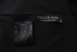 FOXEY NEW YORK フォクシー ニューヨーク ベロア ノワール 長袖Ｔシャツ サイズ40 ブラック 36304-VSTFG202V 美品 中古 59940