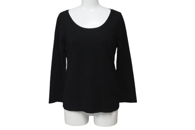 FOXEY フォクシー 長袖Ｔシャツ ブラック クルーネック レーヨン ポリエステル サイズ40 39956-KSTFZ15LO 美品 中古 59944