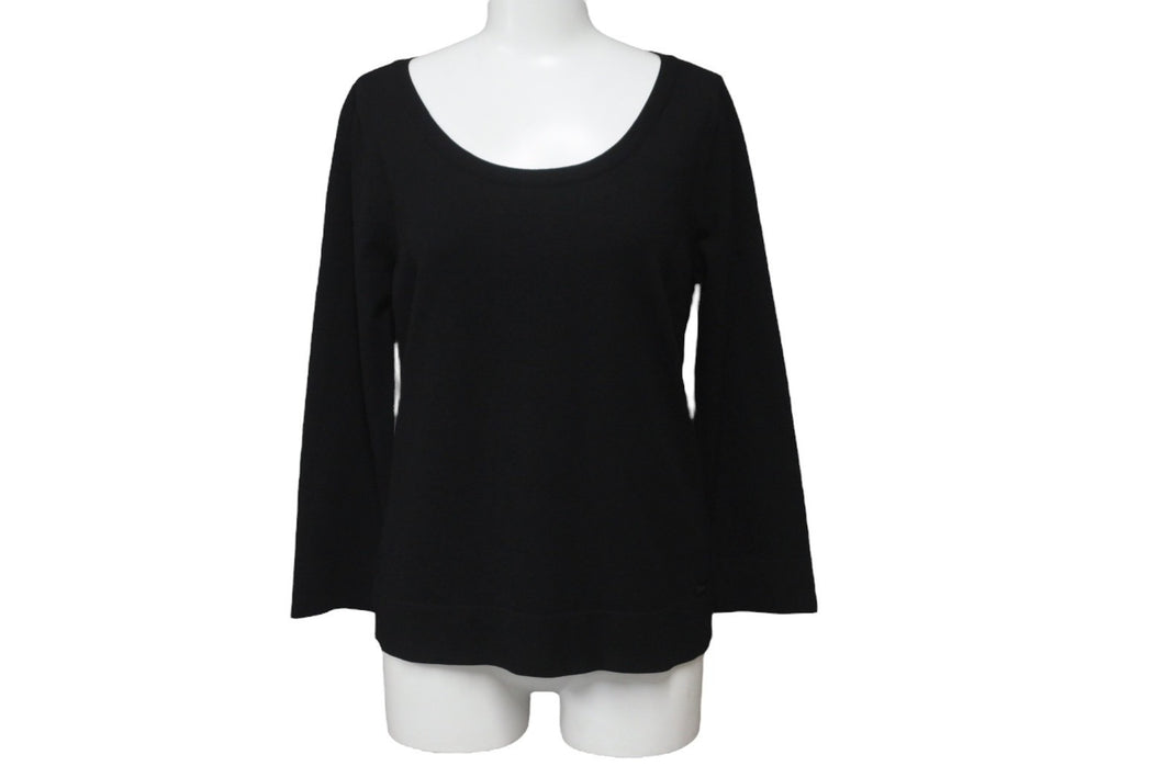 FOXEY フォクシー 長袖Ｔシャツ ブラック クルーネック レーヨン ポリエステル サイズ40 39956-KSTFZ15LO 美品 中古 59944
