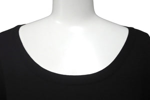 FOXEY フォクシー 長袖Ｔシャツ ブラック クルーネック レーヨン ポリエステル サイズ40 39956-KSTFZ15LO 美品 中古 59944