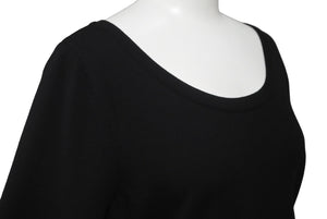 FOXEY フォクシー 長袖Ｔシャツ ブラック クルーネック レーヨン ポリエステル サイズ40 39956-KSTFZ15LO 美品 中古 59944