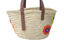 Load image into Gallery viewer, LOEWE ロエベ カゴバッグ バスケット ハンドバッグ ロゴ ラフィア レザー ベージュ ブラウン 美品 中古 59967