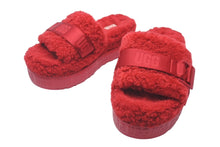 Load image into Gallery viewer, UGG FLUFFITA アグ フラッフィータ サンダル ミュール レッド ウール カーリーシープスキン S/N 1113475 美品 中古 59971