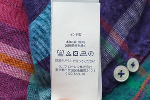 極美品 POLO RALPH LAUREN ポロ ラルフローレン 長袖シャツ リネン マルチカラー サイズXS S#0200018065 中古 59989