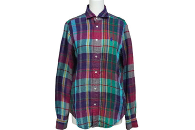 極美品 POLO RALPH LAUREN ポロ ラルフローレン 長袖シャツ リネン マルチカラー サイズXS S#0200018065 中古 59989