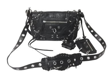極美品 BALENCIAGA バレンシアガ ショルダーバッグ LE CAGOLE XSルカゴール ピアッシング加工 ブラック 7190822AAE31000 中古 59997