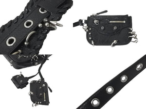 極美品 BALENCIAGA バレンシアガ ショルダーバッグ LE CAGOLE XSルカゴール ピアッシング加工 ブラック 7190822AAE31000 中古 59997