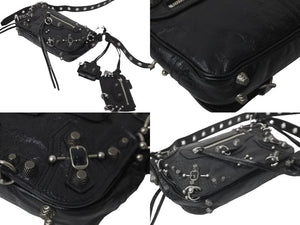 極美品 BALENCIAGA バレンシアガ ショルダーバッグ LE CAGOLE XSルカゴール ピアッシング加工 ブラック 7190822AAE31000 中古 59997