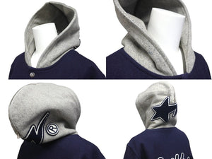 A BATHING APE アベイシングエイプ フーデッド スタジアムジャケット スタジャン ネイビー サイズM 良品 中古 60004 