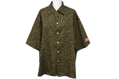 KENZO ケンゾー HANA LEO 半袖 オープンカラーシャツ サイズS 総柄 コットン シルク FD55CH1119P3 美品 中古 60011