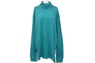 MARNI マルニ 長袖Ｔシャツ タートルネック ロング丈 サイズ48 ウサギ ロゴ ウール ブルー HUMU0126A0 美品 中古 60012