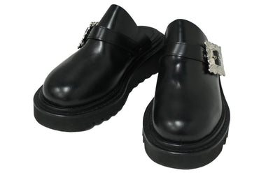 TOGA VIRILIS トーガ ヴィリリース サンダル 靴 バックルディテール レザーミュール ブラック 美品 中古 60020