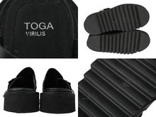 Load image into Gallery viewer, TOGA VIRILIS トーガ ヴィリリース サンダル 靴 バックルディテール レザーミュール ブラック 美品 中古 60020