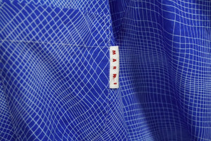MARNI マルニ オープンカラーシャツ 開襟シャツ 半袖 コットン ブルー サイズ48 総柄 CUMU0234QY 美品 中古 60022