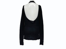 Load image into Gallery viewer, タグ付き 新品未使用 CHROME HEARTS クロムハーツ カットソー カシミヤ100% クロスパッチ ブラック サイズS 中古 60033