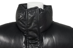 AMIRI アミリ シープスキン ダウンベスト 裾ドローコード スリット スタンドカラー ブラック サイズ40 美品 中古 60035 