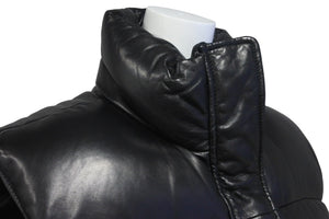 AMIRI アミリ シープスキン ダウンベスト 裾ドローコード スリット スタンドカラー ブラック サイズ40 美品 中古 60035 