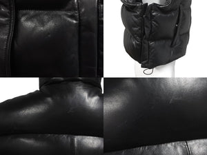 AMIRI アミリ シープスキン ダウンベスト 裾ドローコード スリット スタンドカラー ブラック サイズ40 美品 中古 60035 