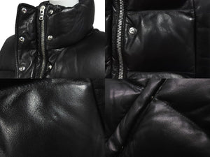AMIRI アミリ シープスキン ダウンベスト 裾ドローコード スリット スタンドカラー ブラック サイズ40 美品 中古 60035 