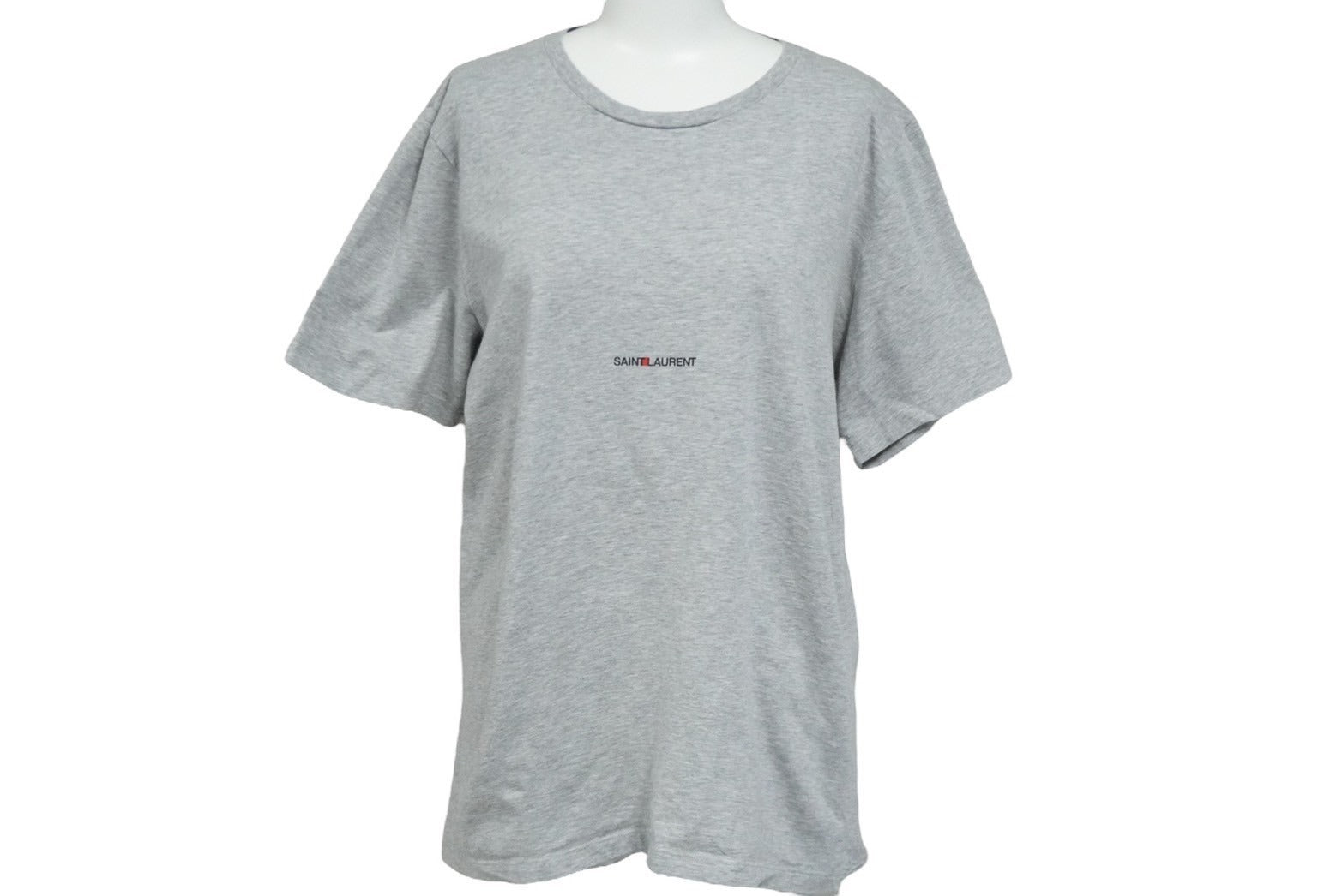 SAINT LAURENT サンローラン 半袖Tシャツ グレー コットン 切りっ 