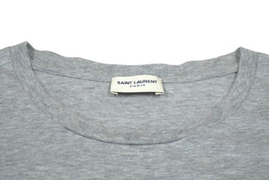 SAINT LAURENT サンローラン 半袖Ｔシャツ グレー コットン 切りっぱなし加工 サイズL TT08 464572 美品 中古 60038