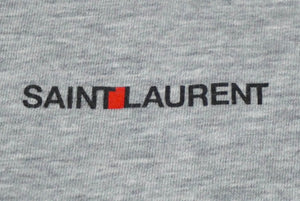 SAINT LAURENT サンローラン 半袖Ｔシャツ グレー コットン 切りっぱなし加工 サイズL TT08 464572 美品 中古 60038