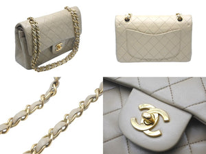 CHANEL シャネル ショルダーバッグ マトラッセ23 3番台 Wフラップ ベージュ ゴールド金具 美品 中古 60044