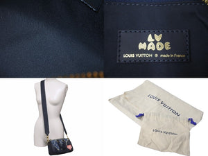 極美品 LOUIS VUITTON ルイヴィトン ハンドバッグ 2WAY ショルダー NIGO キーポル XS ネイビー モノグラムデニム レザー M81011 中古 60069