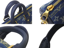 Load image into Gallery viewer, 極美品 LOUIS VUITTON ルイヴィトン ハンドバッグ 2WAY ショルダー NIGO キーポル XS ネイビー モノグラムデニム レザー M81011 中古 60069