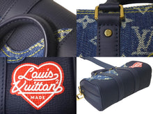 Load image into Gallery viewer, 極美品 LOUIS VUITTON ルイヴィトン ハンドバッグ 2WAY ショルダー NIGO キーポル XS ネイビー モノグラムデニム レザー M81011 中古 60069