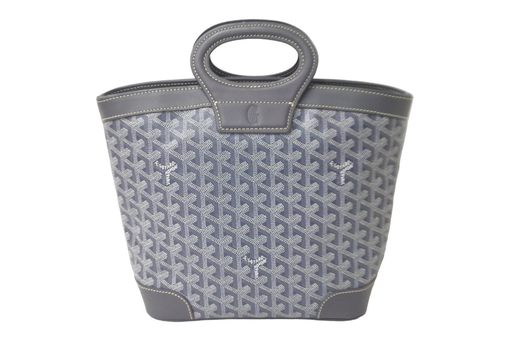 GOYARD ゴヤール ハンドバッグ ベルーガPM グレー ゴヤールディンキャンバス レザー 美品 中古 60071