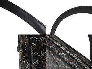 GOYARD ゴヤール ヨナGM ショルダーバッグ ブラック レザー コーティングキャンバス 良品 中古 60072
