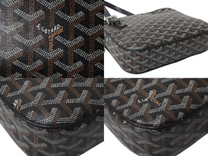 GOYARD ゴヤール ヨナGM ショルダーバッグ ブラック レザー コーティングキャンバス 良品 中古 60072