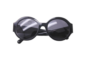 CHANEL シャネル サングラス ラウンド型 ブランドロゴ入り 5410-A 54□21 140 プラスチック ブラック シルバー金具 美品 中古 60079