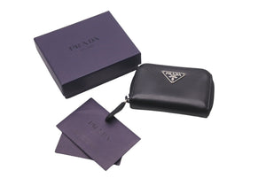 極美品 PRADA プラダ M682A トライアングルロゴ ６連キー サフィアーノレザー シルバー ブラック金具 中古 60081 