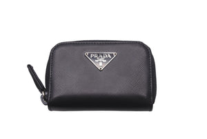 極美品 PRADA プラダ M682A トライアングルロゴ ６連キー サフィアーノレザー シルバー ブラック金具 中古 60081 