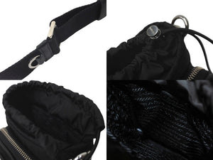 以前同様 PRADA プラダショルダーバッグ Re-Nylon スマートフォンケース ブラック 2ZH155 シルバー金具 中古 60089 