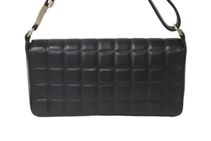 CHANEL シャネル チョコバー ワンショルダーバッグ ラムスキン 7番台 ブラック ココマーク ゴールド金具 美品 中古 60103