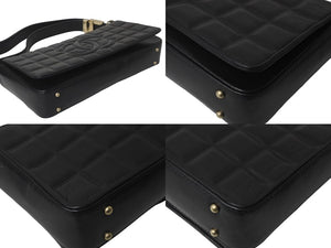 CHANEL シャネル チョコバー ワンショルダーバッグ ラムスキン 7番台 ブラック ココマーク ゴールド金具 美品 中古 60103