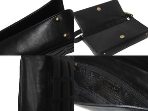 CHANEL シャネル チョコバー ワンショルダーバッグ ラムスキン 7番台 ブラック ココマーク ゴールド金具 美品 中古 60103