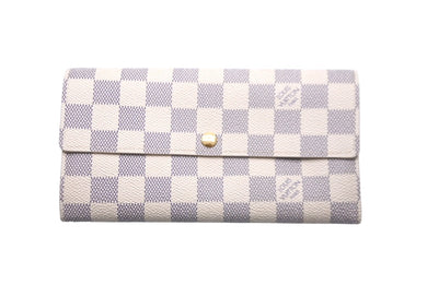 LOUIS VUITTON ルイヴィトン 長財布 ポルトフォイユ サラ モノグラム N61735 ダミエアズール イニシャル入り 美品 中古 60114